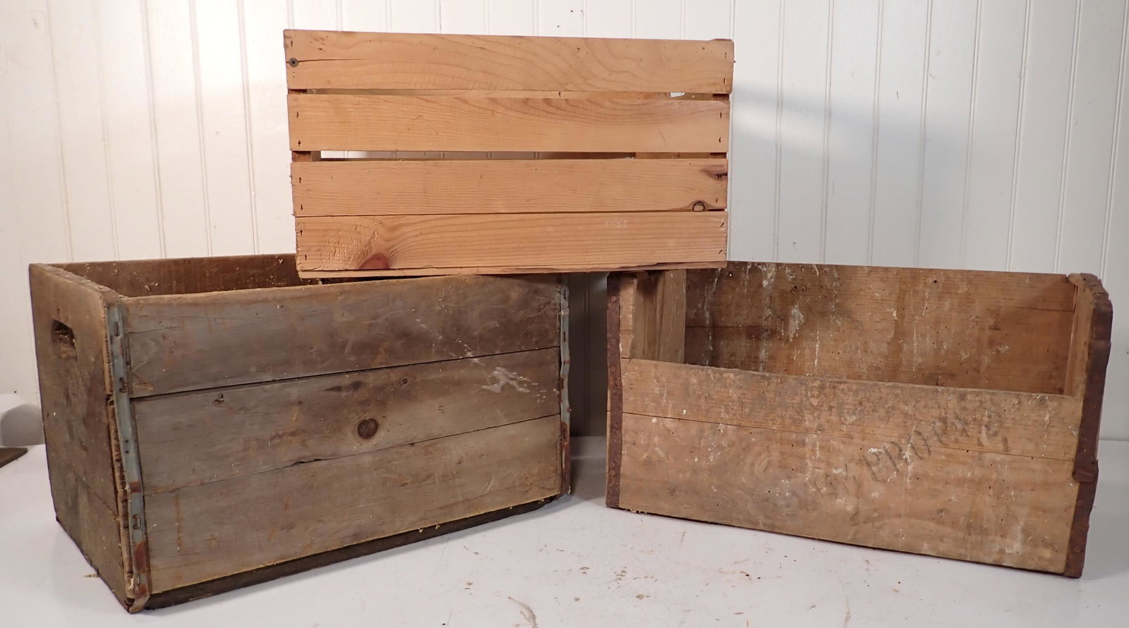 3 Wooden Crates: No shipping