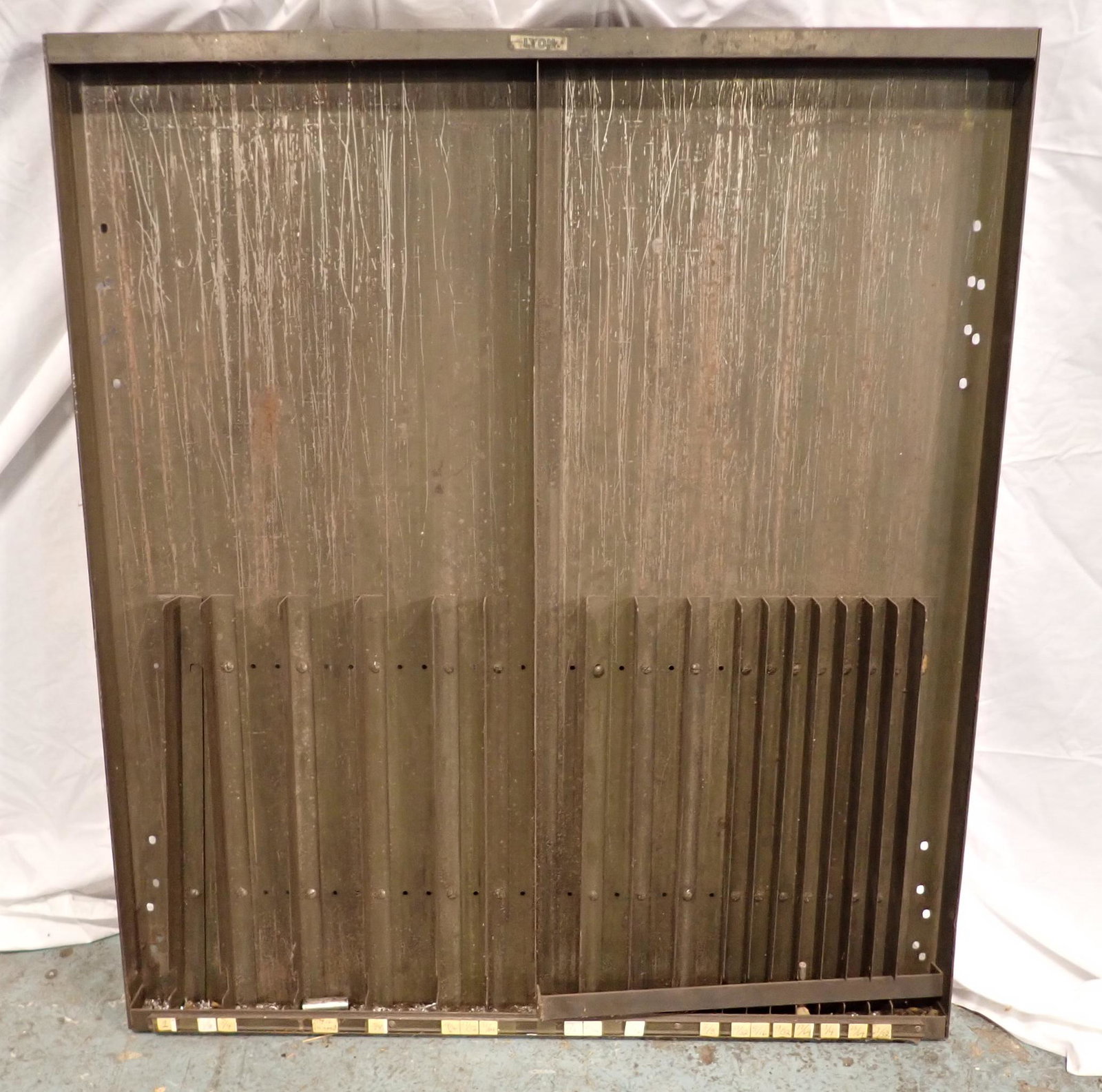 Vintage Lyon Steel Stock Rack: Approx 34 1/2" x 39" . NO SHIPPING !