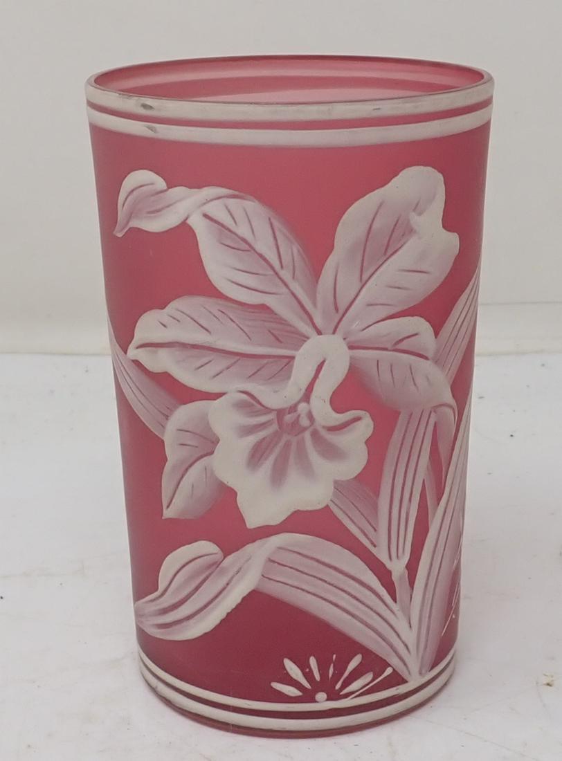 Hand Painted Drinking Cup: Apprx 2 3/4" in diameter and 4 1/4" tall
