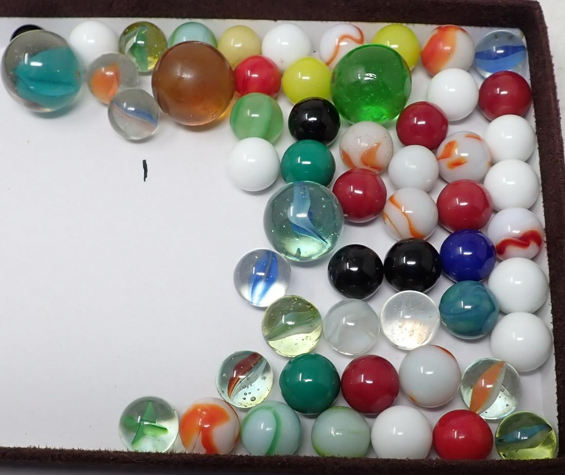 Marbles: Largest are approx 1" in diameter