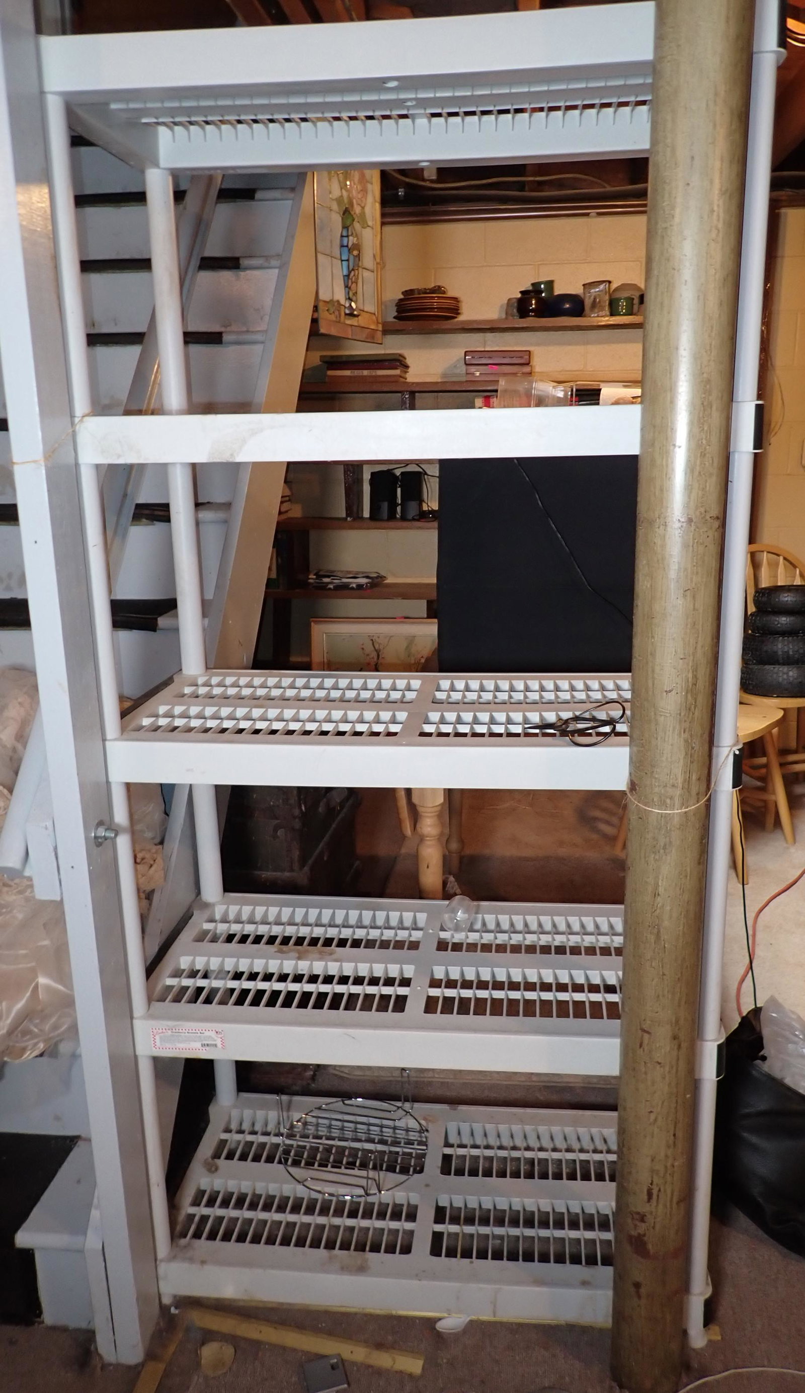 Keter Shelf: Approx 18" x 36" x 72 1/2" tall. Buyer to remove from basement. NO SHIPPING