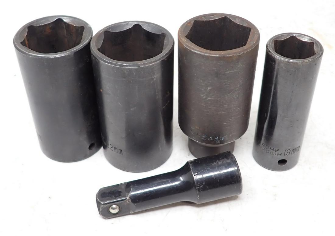 1/2" Drive Impact Sockets & 3" Extension (1 of 1)