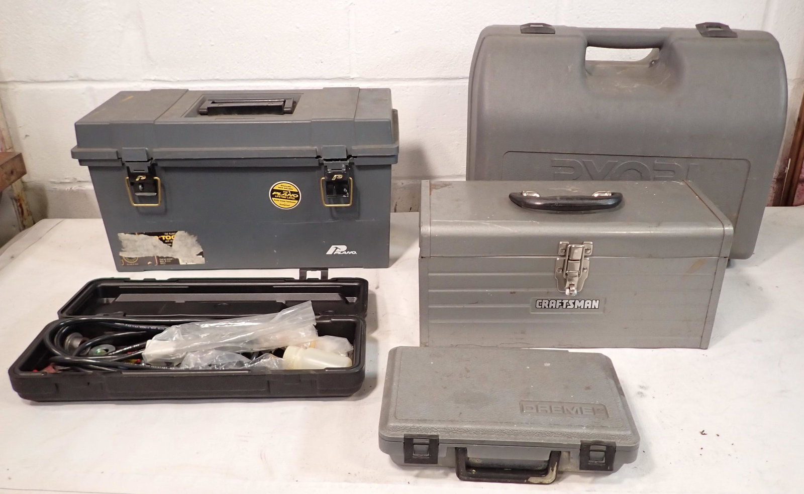 Toolboxes: Ryobi & Dremel box are empty. Must take all. NO SHIPPING !