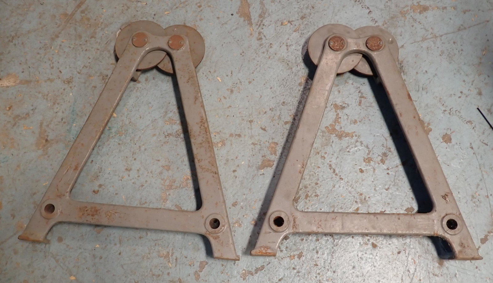 2 Steel Rollers: Approx 21" x 24". Wheels are apprx 5" in diameter. NO SHIPPING