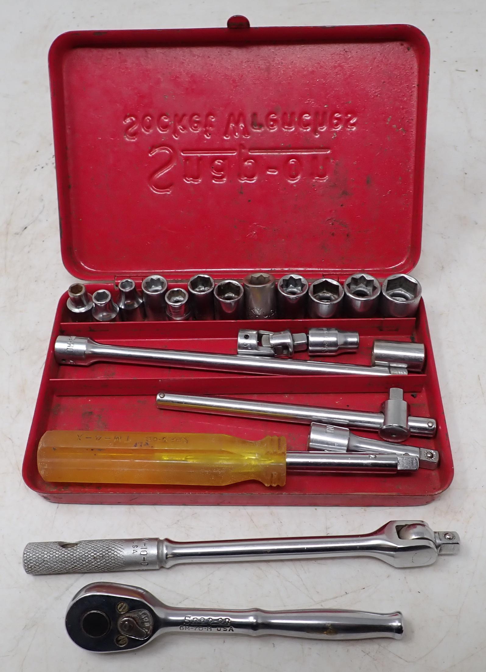 Snap On 1/4" Drive Rachet SAE Sockets Breaker Bar (1 of 5)