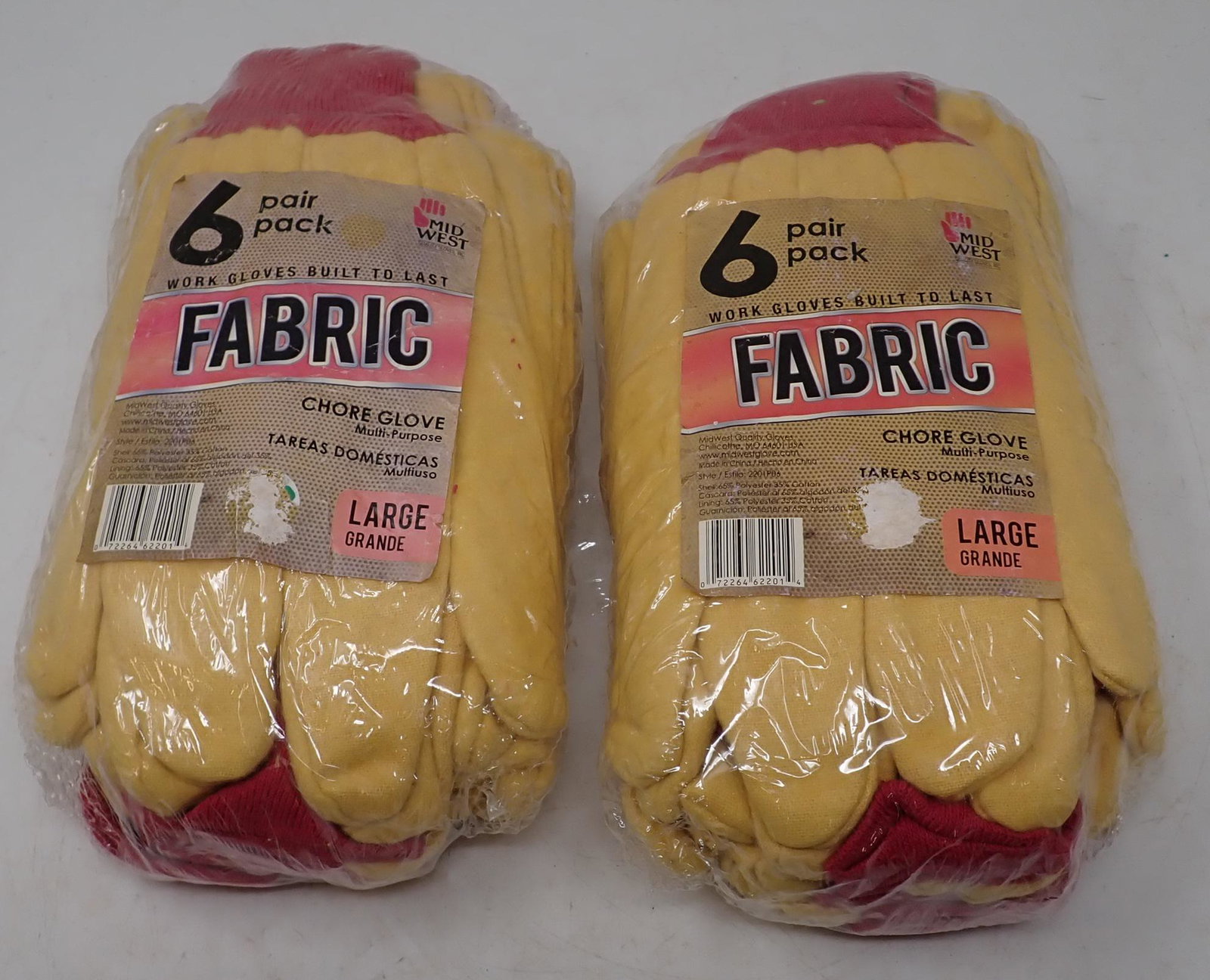 12 Pair of Fabric Work Gloves: Work gloves