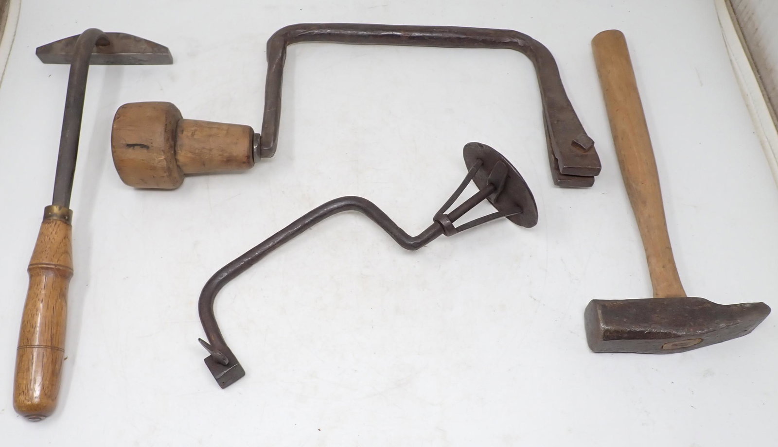 Early Wrought Iron Braces Blacksmith Hammer Tools (1 of 10)