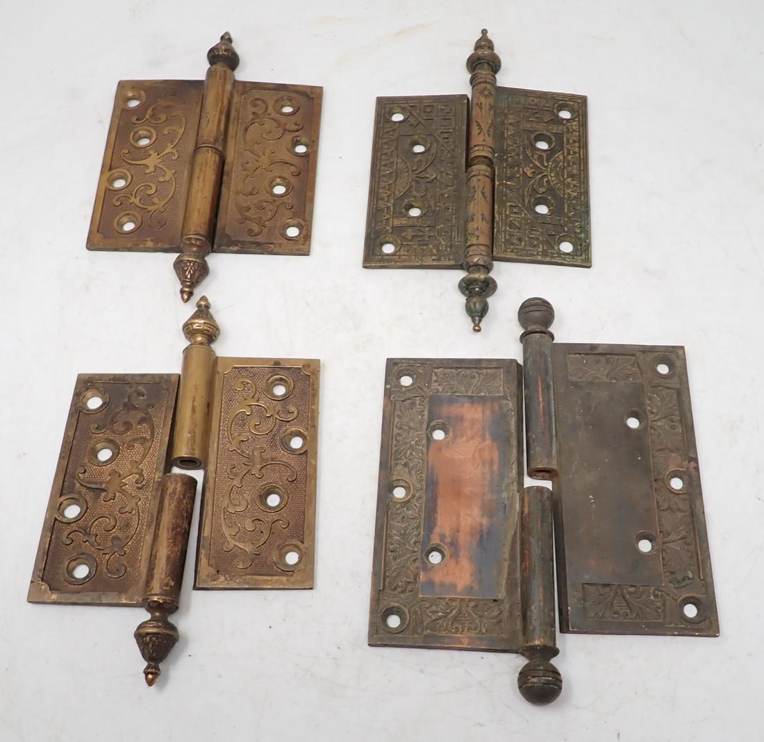 Antique Brass Hinges: Largest is approx 5 1/2" x 5 1/2"