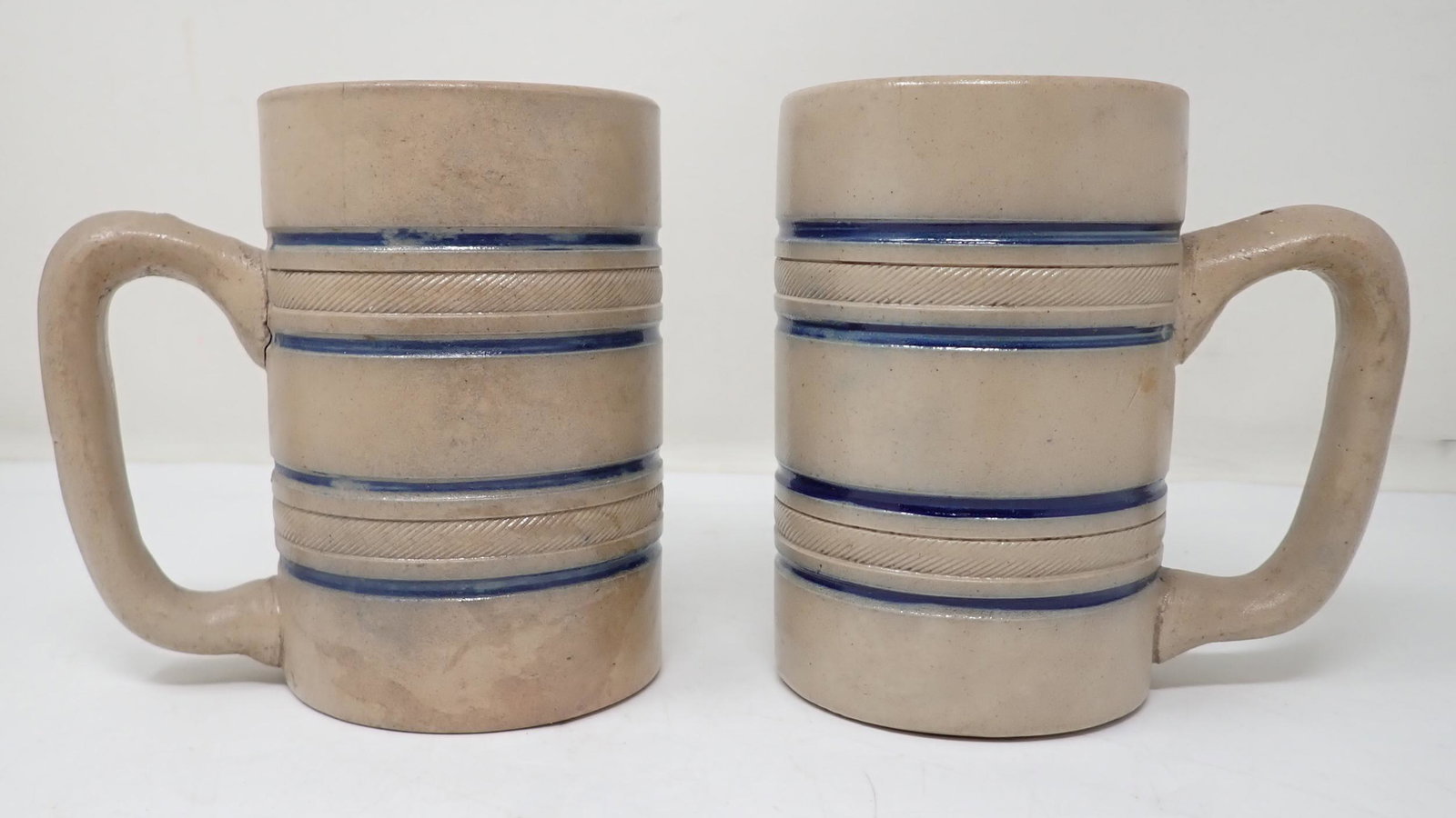 Budde & Westermann Stoneware Mugs: Approx 3 1/4" in diameter and 5" tall