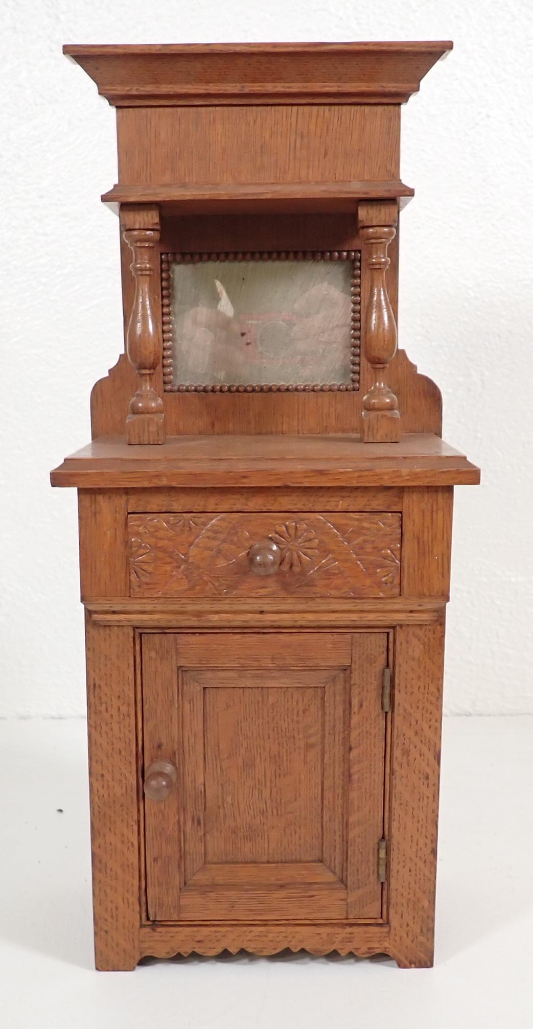 Childs / Miniature Sideboard: Approx 6 1/2" x 9 1/4" x 22" tall.