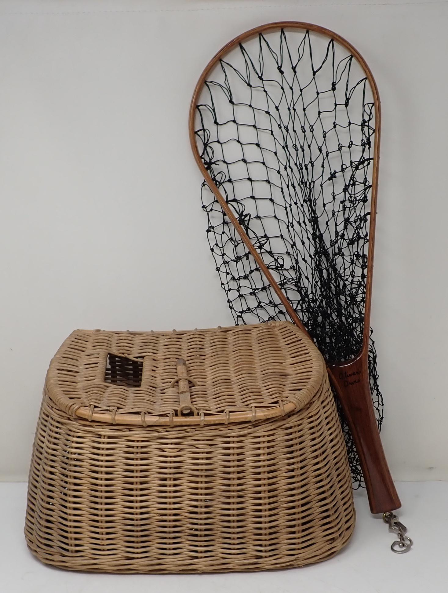Wicker Fishing Basket Olivers Orvis Net (1 of 8)