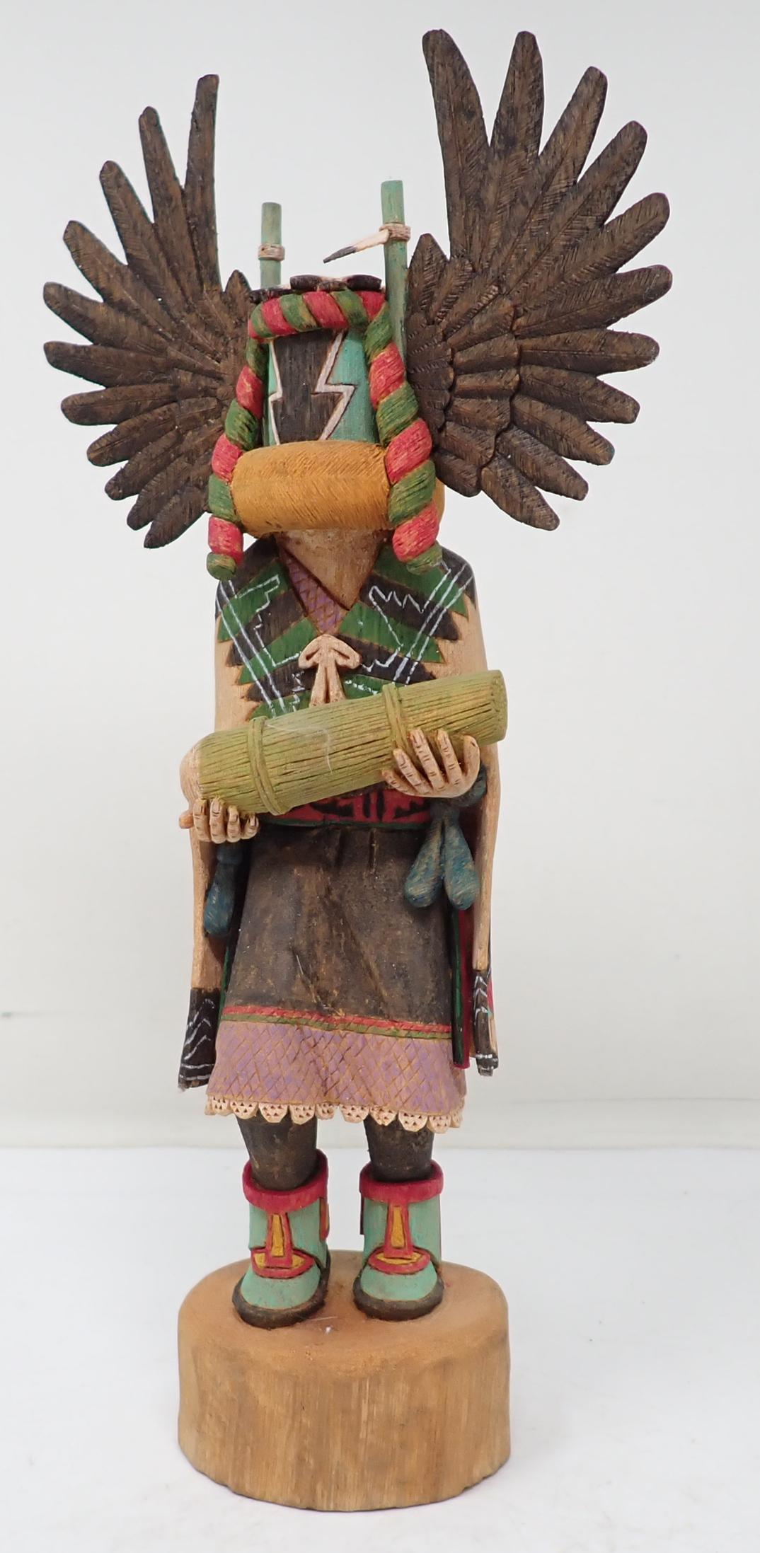 1996 C Hunter Eagle Man Wood Carving: Kachina Carving is approx 10 1/2" tall