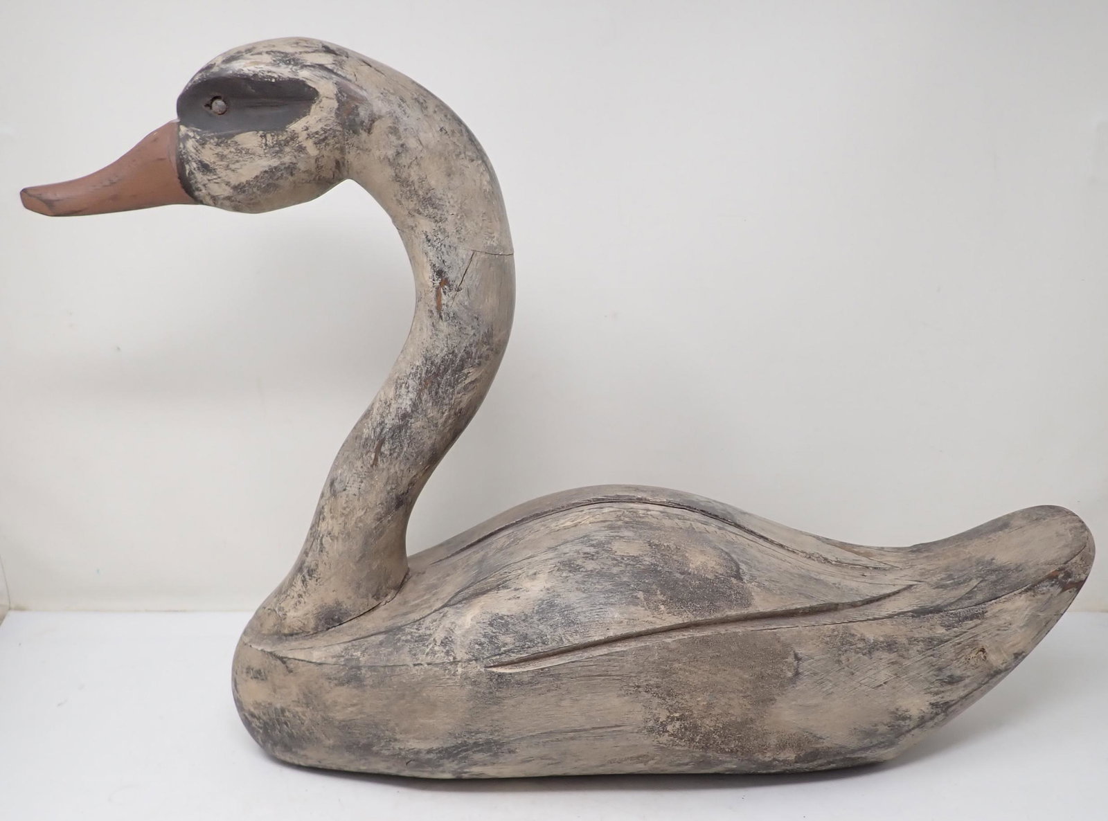 1986 Carved Wooden Goose Decoy K. Martin: K. Martin goose decoy is approx 16 1/2" long and 13 3/4" tall.