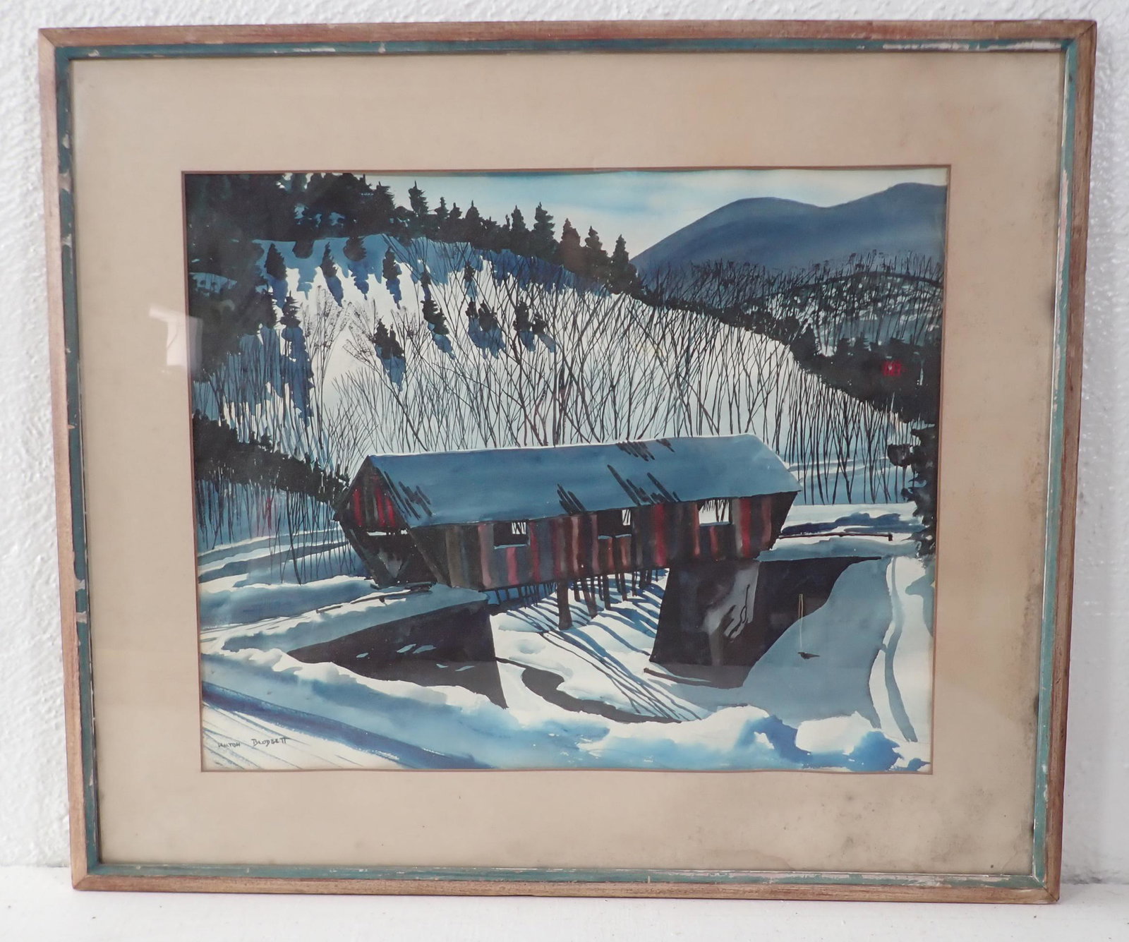Covered Bridge Watercolor by Walton Blodgett (1 of 6)