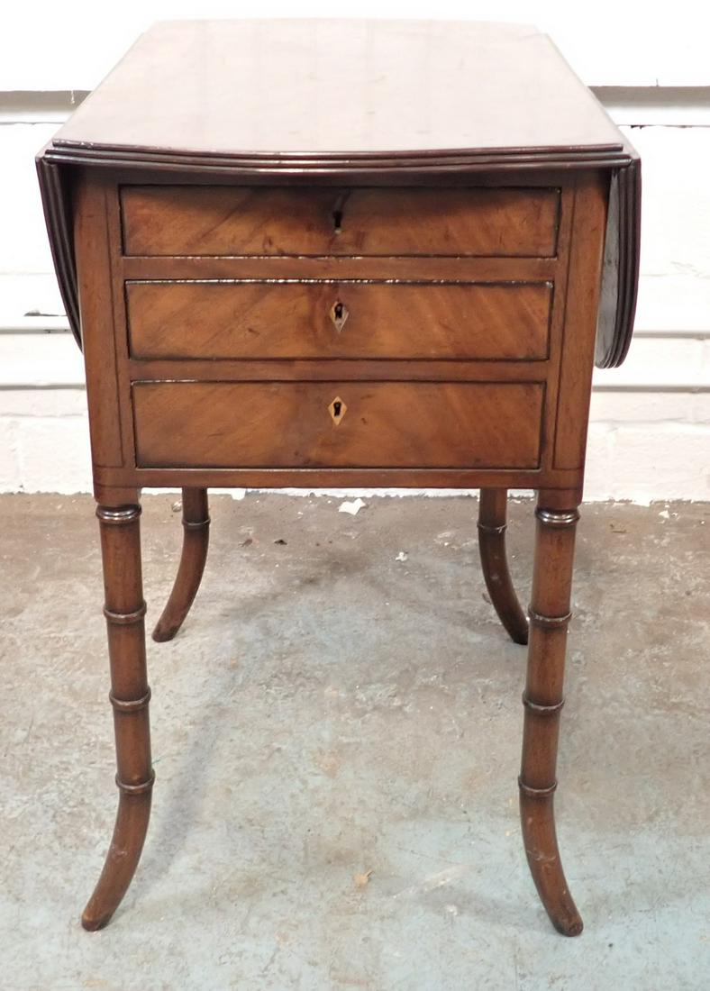 4 Drawer Drop Leaf Table w/ Bamboo Style Legs (1 of 15)
