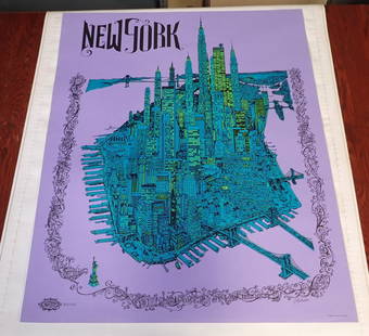 1967 J Michaelson New York City Poster: Original Sparta Graphics J Michaelson , David Schiller poster is approx 30" x 39"