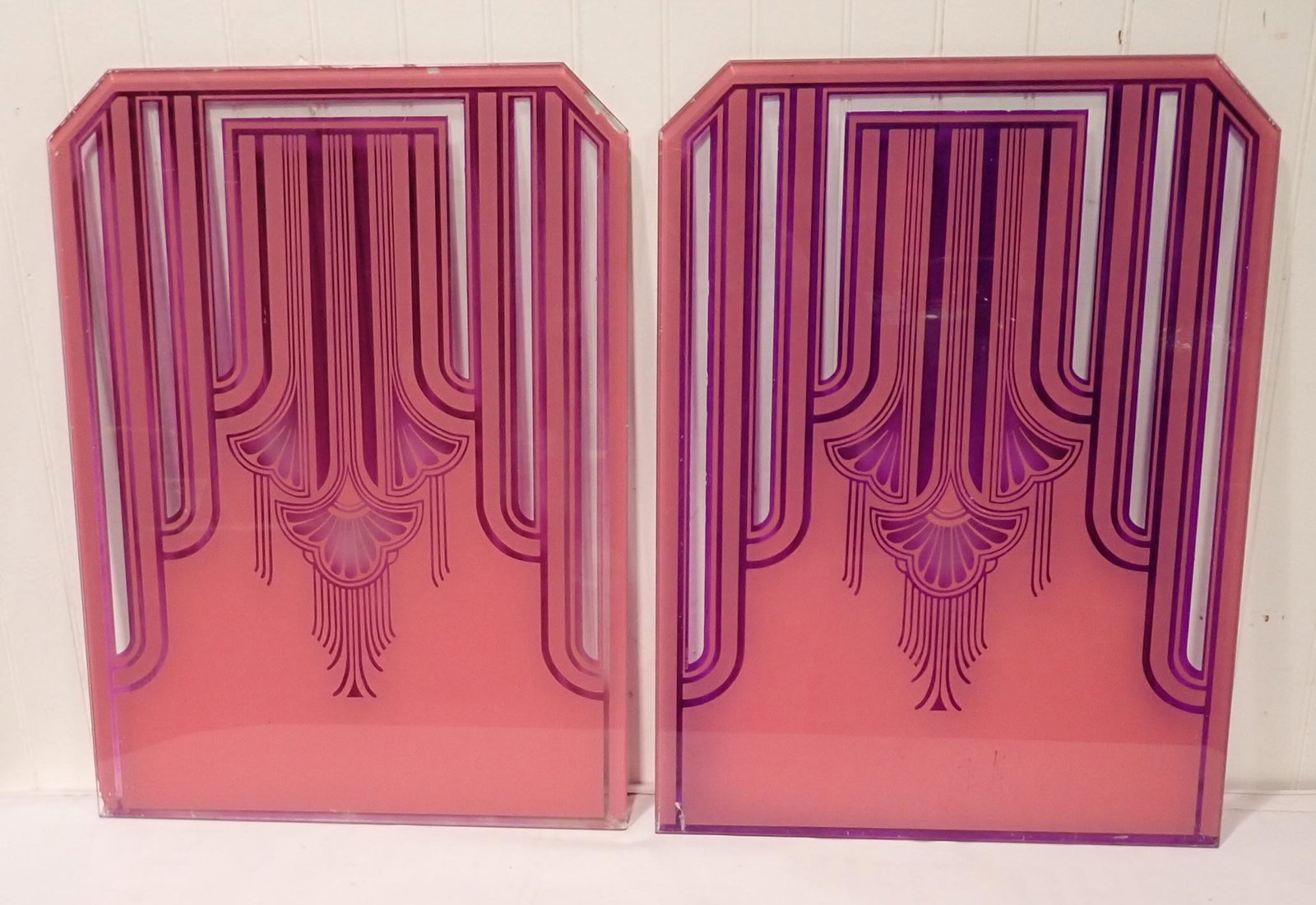 Pair of Art Deco Glass Panels (1 of 4)