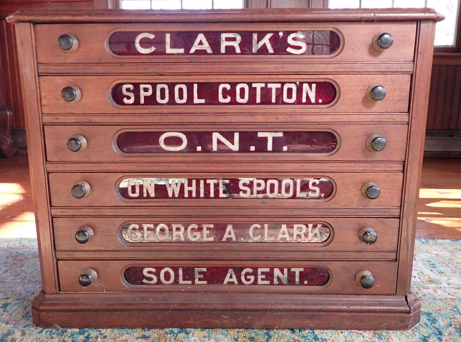 Clark's Six Drawer Thread Spool Cabinet (1 of 10)