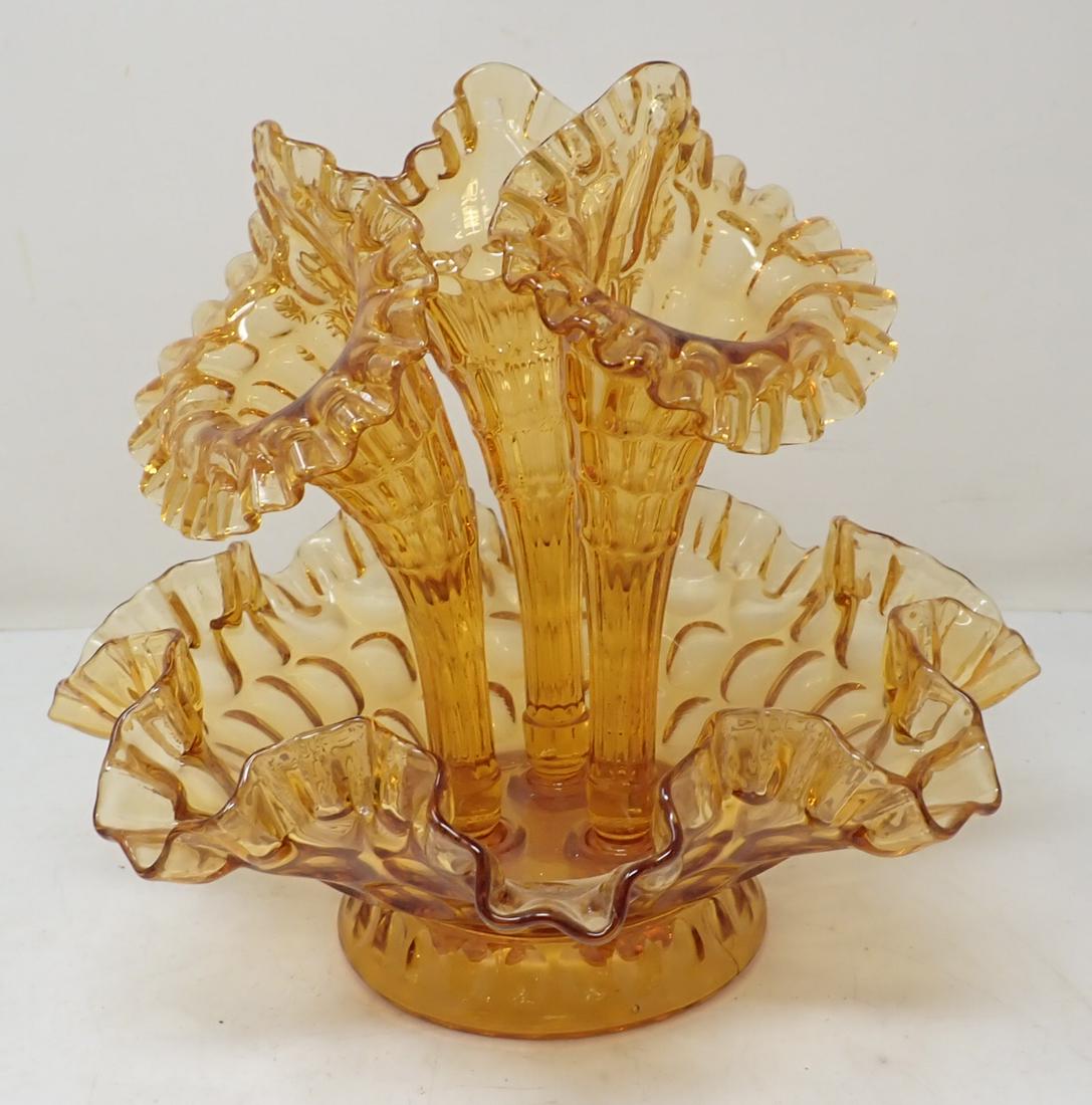 Epergne: Approx 10" in diameter and 8 3/4" tall