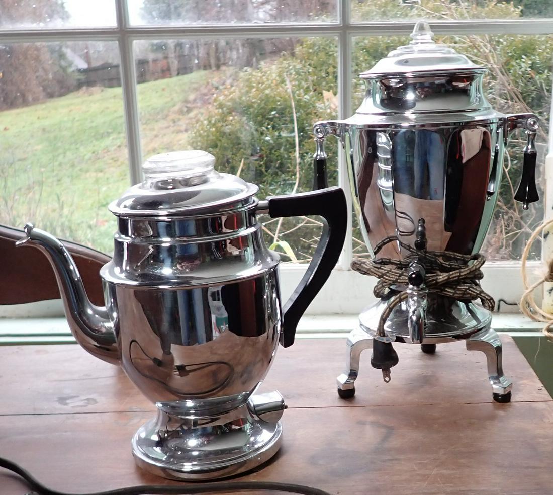 Universal & Robeson Chrome Perculators: Tallest is approx 13 1/2" tall.