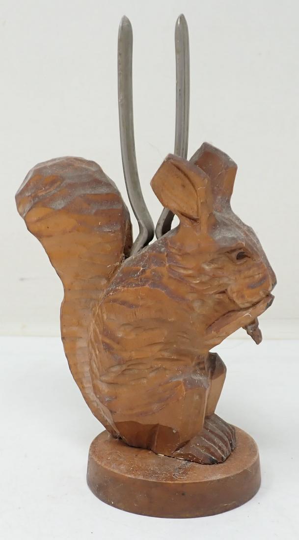 Wood Carved Squirrel Nut Cracker Holder (1 of 4)
