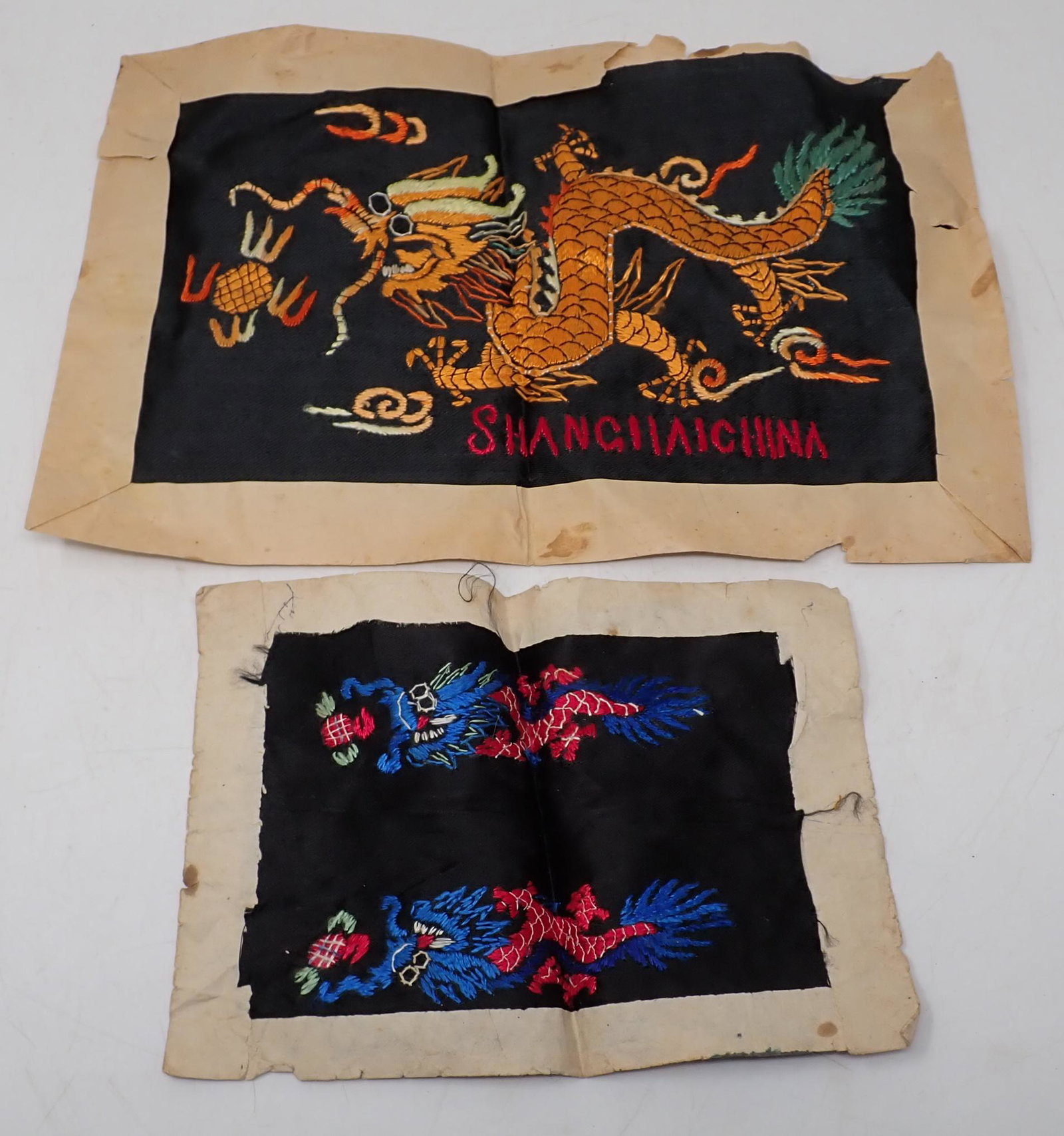 Chinese Dragon Embroidery: Largest is approx 7 3/4" x 12 1/2"