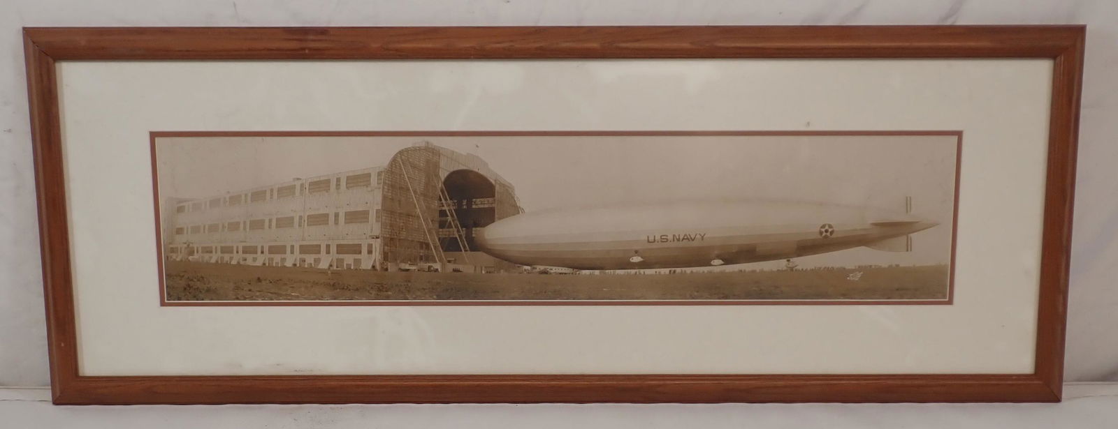 Pre WWII US Navy Los Angeles Framed Blimp Photo (1 of 8)
