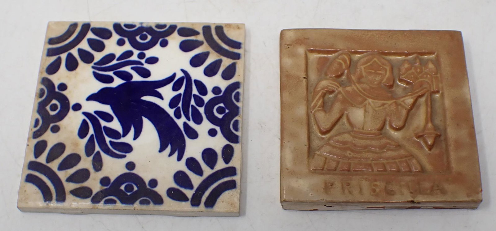2 Tiles: Largest is apprx 4 1/4" x 4 1/4"