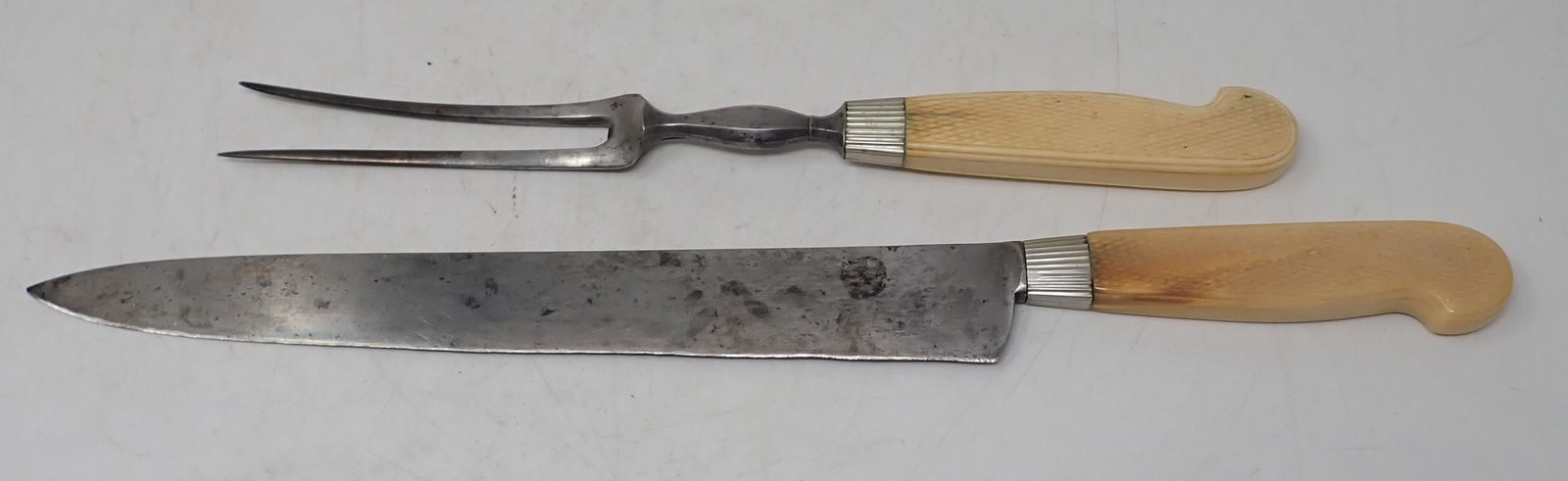 Schmidt Carving Fork & Knife: Knife is approx 16 1/4" long