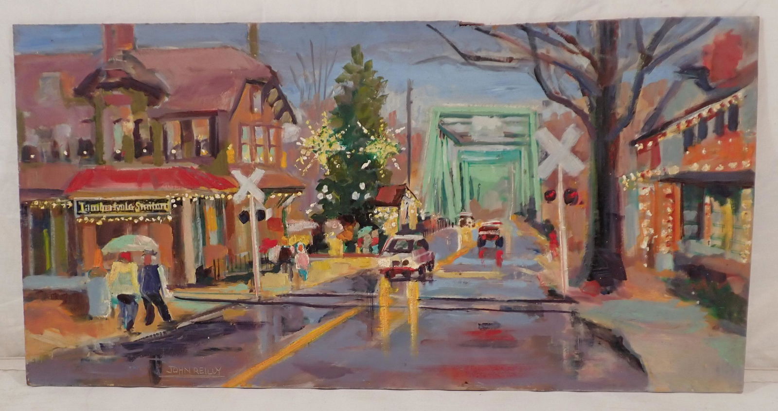 John Reilly Rainy Day in Lambertville Painting (1 of 6)