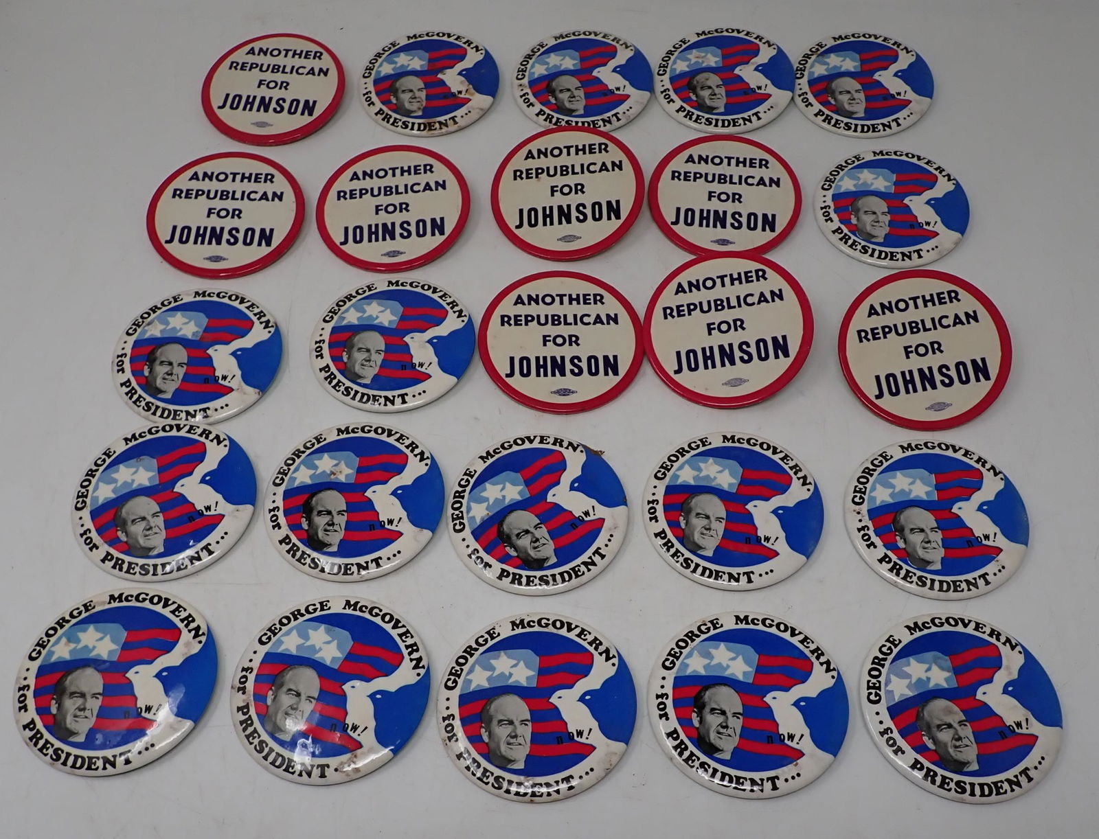 George McGovern Johnson Political Pinbacks (1 of 4)