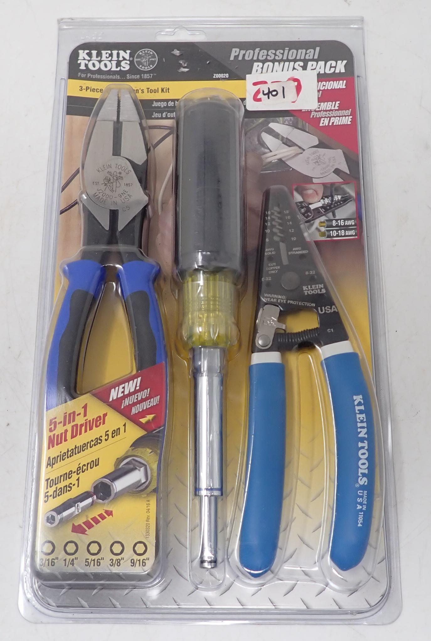 Klein Tools 3pc Electricians Tool Kit (1 of 1)