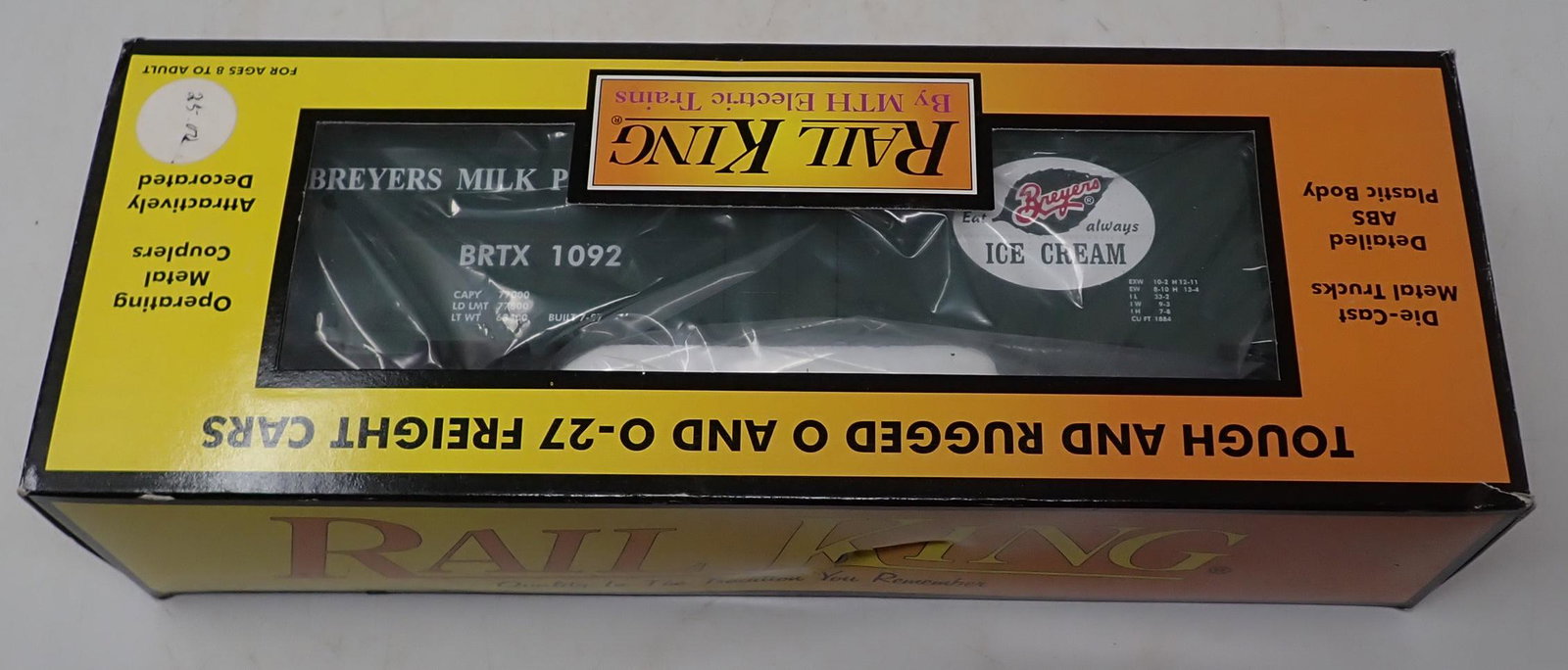 Rail King Breyers Milk Modern Reefer Car: MTH # 30-7820