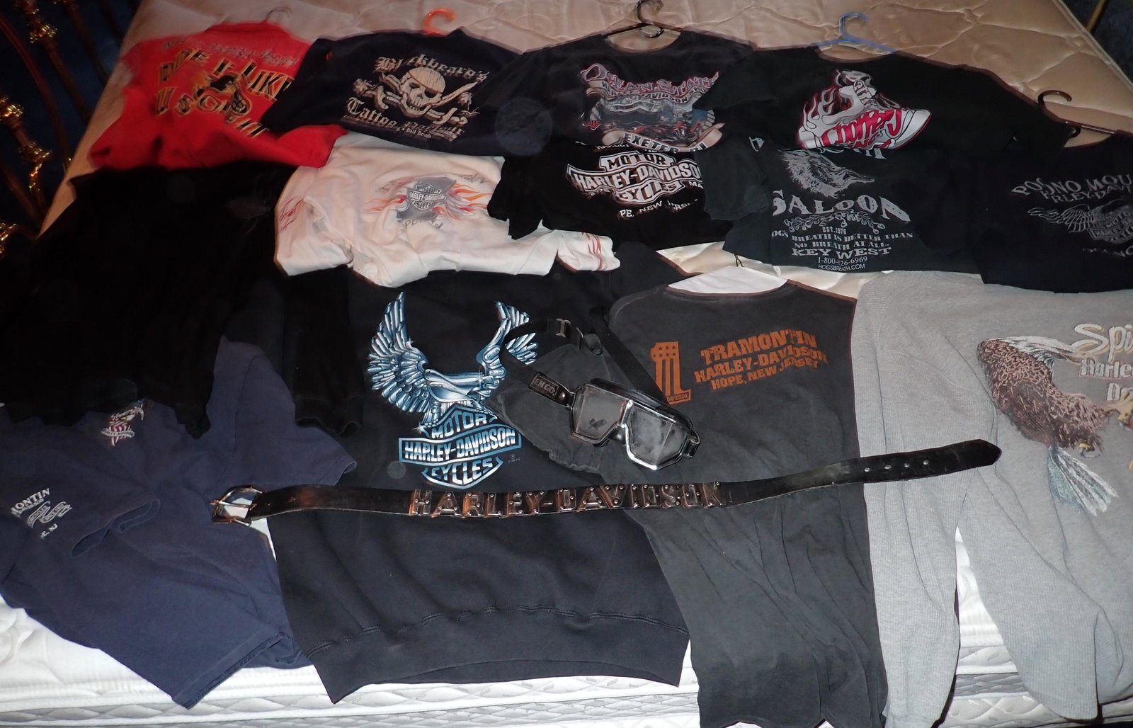 Harley Davison Misc Motorcycle Shirts Belt Goggles (1 of 7)