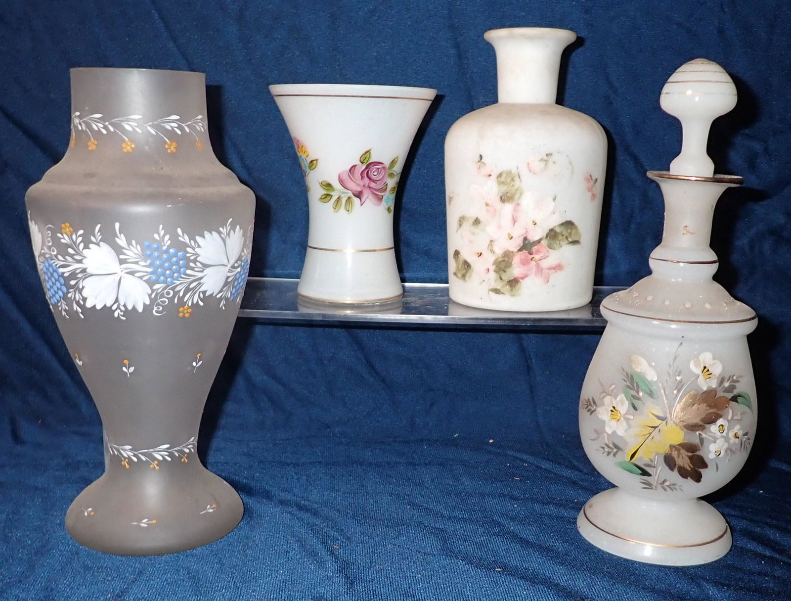 Hand Painted Glassware: Tallest is approx 8 1/4" in diameter.