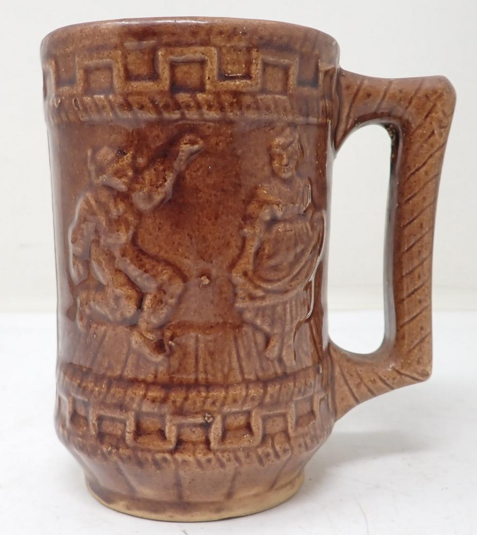 Pottery Mug: Approx 3 1/4" in diameter and 5" tall