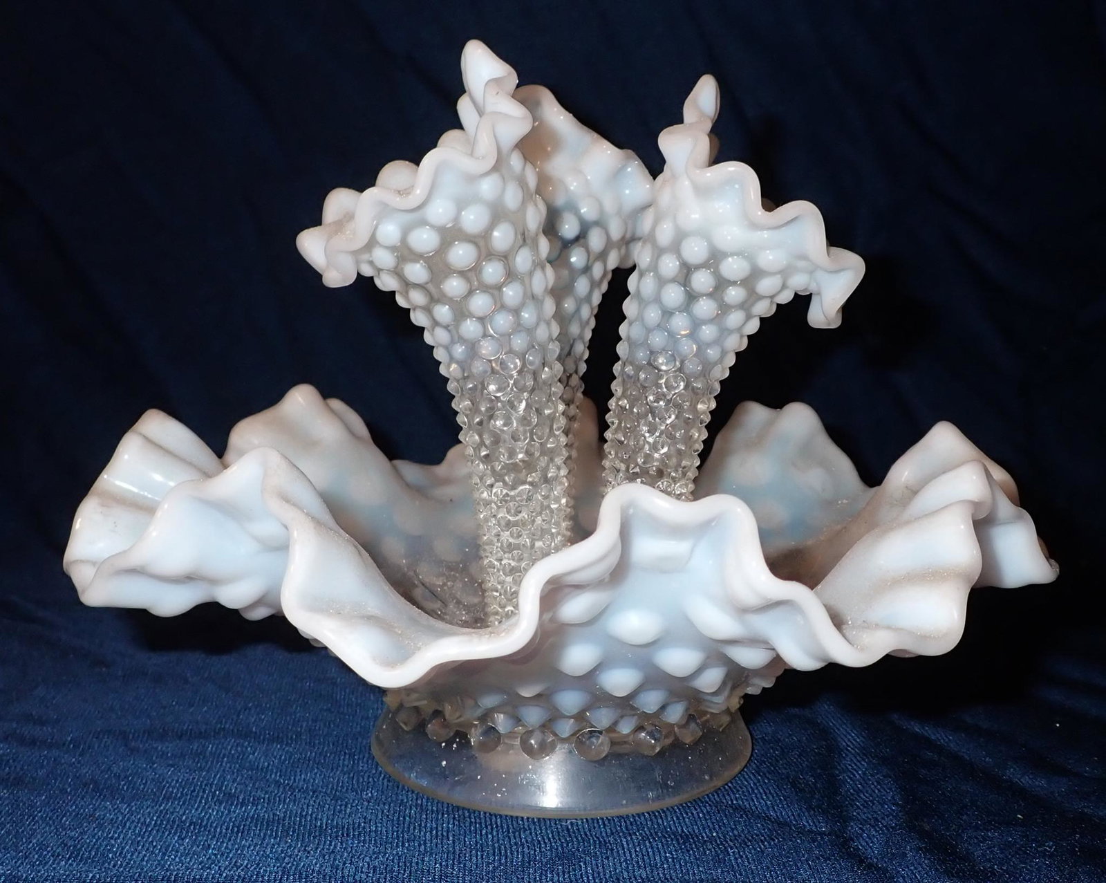Fenton Opalescent Hobnail Epergne (1 of 3)