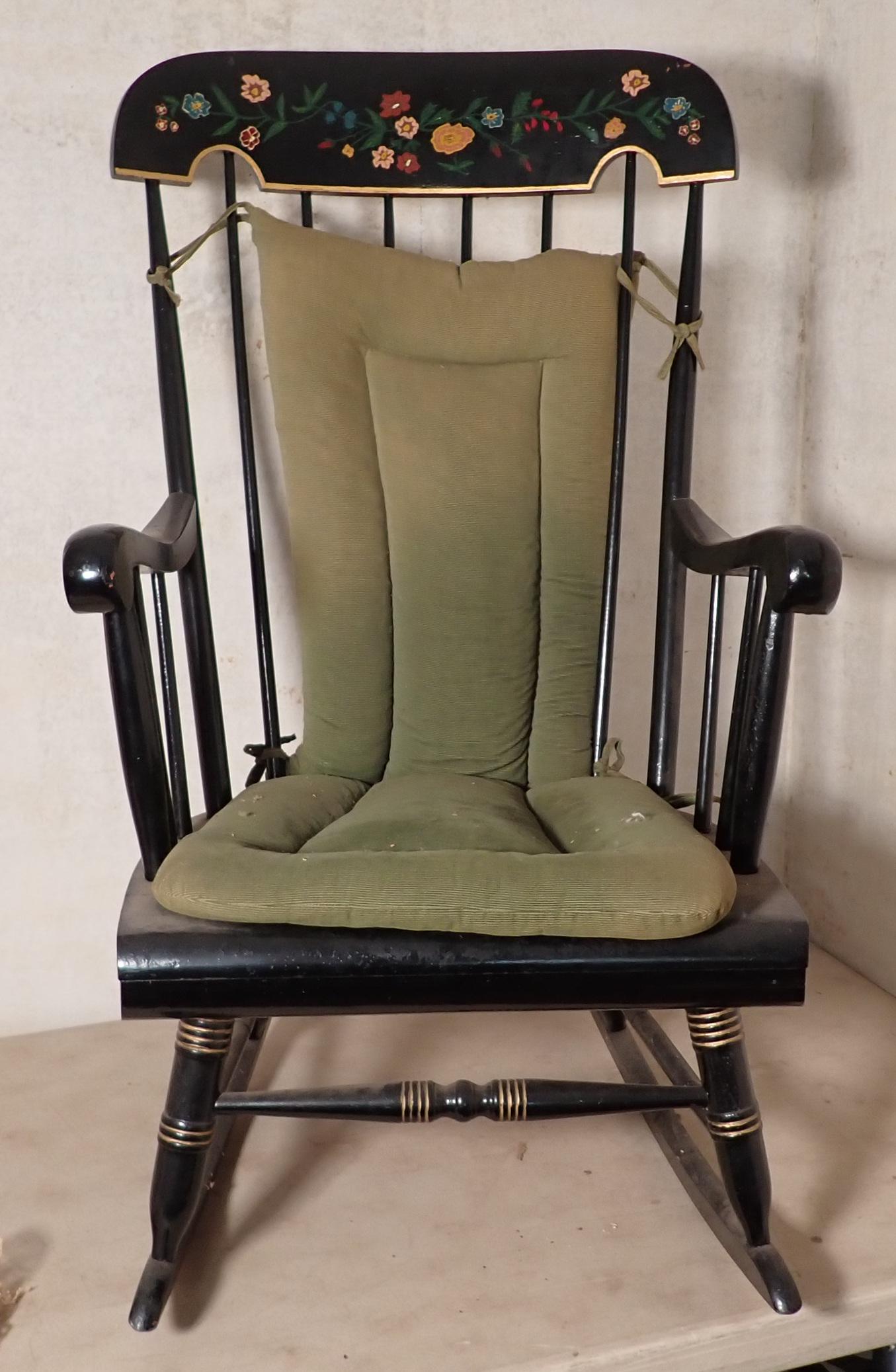Nichols and Stone Paint Decorated Rocker (1 of 7)