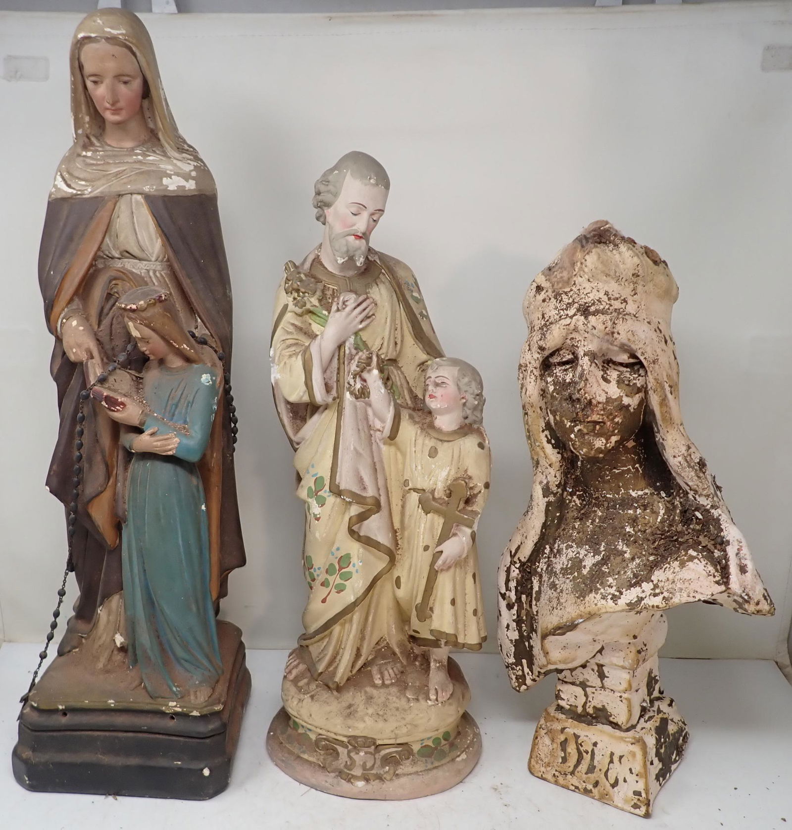 Chalkware Bust & Religious Figures (1 of 6)