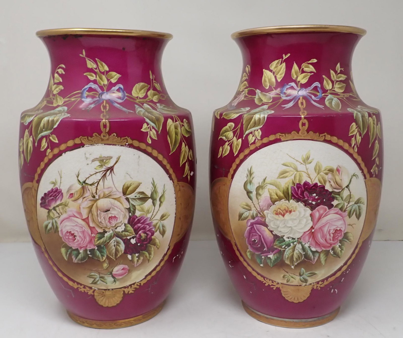 Pair of Hand Painted Porcelain Vases (1 of 7)