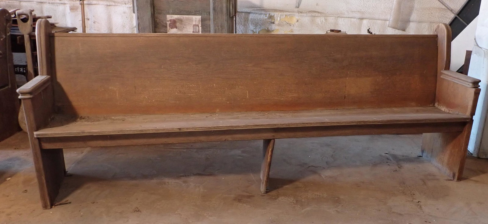 Church Pew: Approx 97 1/4" long, 15" deep, 17" to seat, 37" tall. No shipping. Bring help to load !