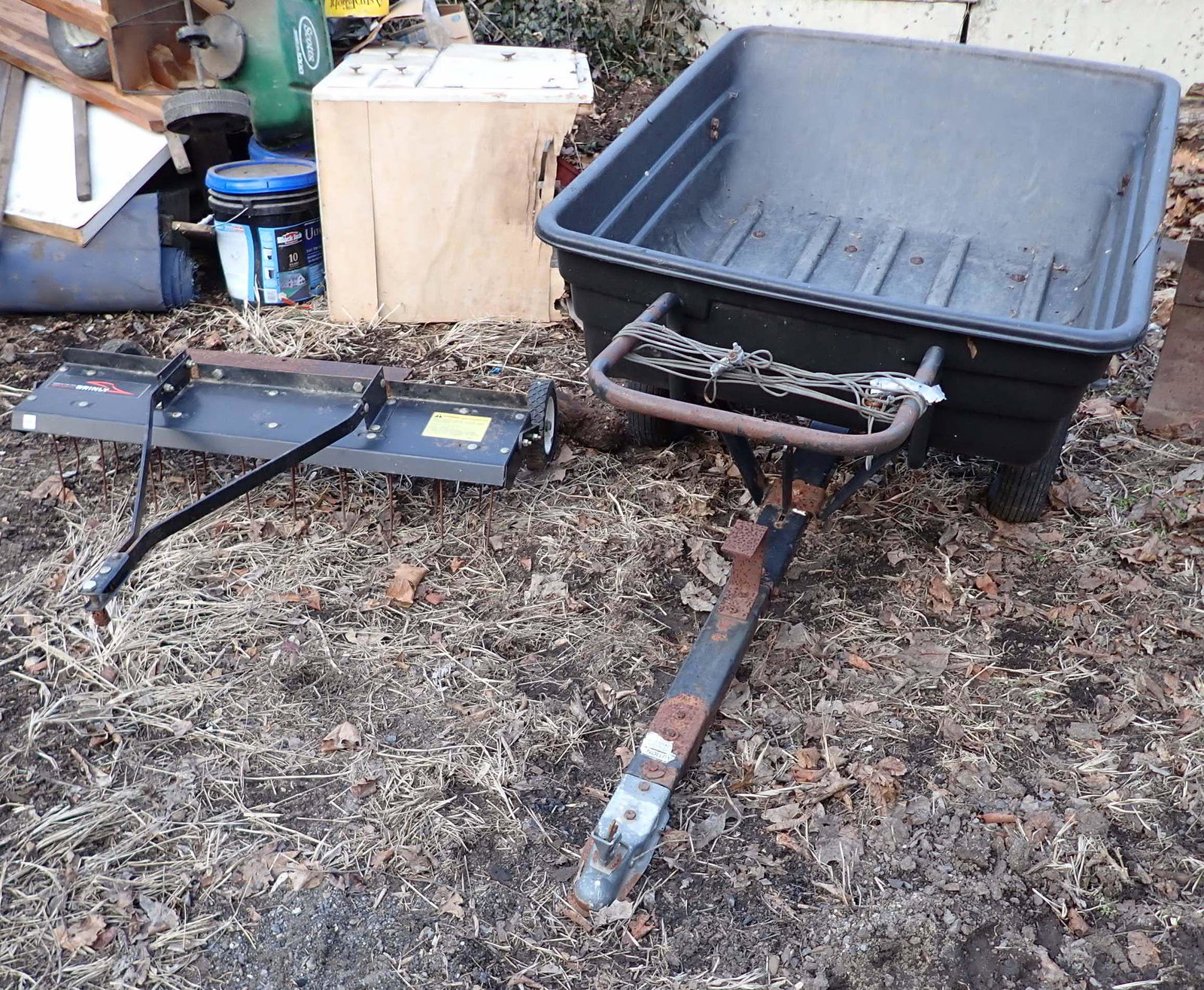 Garden Tractor Dump Cart & Thatcher (1 of 7)