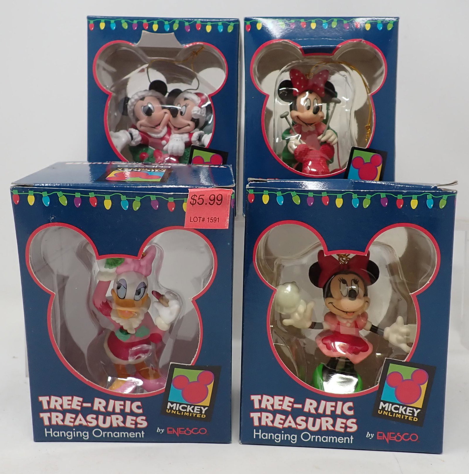 Enesco Mickey Unlimited Christmas Ornaments: 4 Tree-Rific Treasures Ornaments