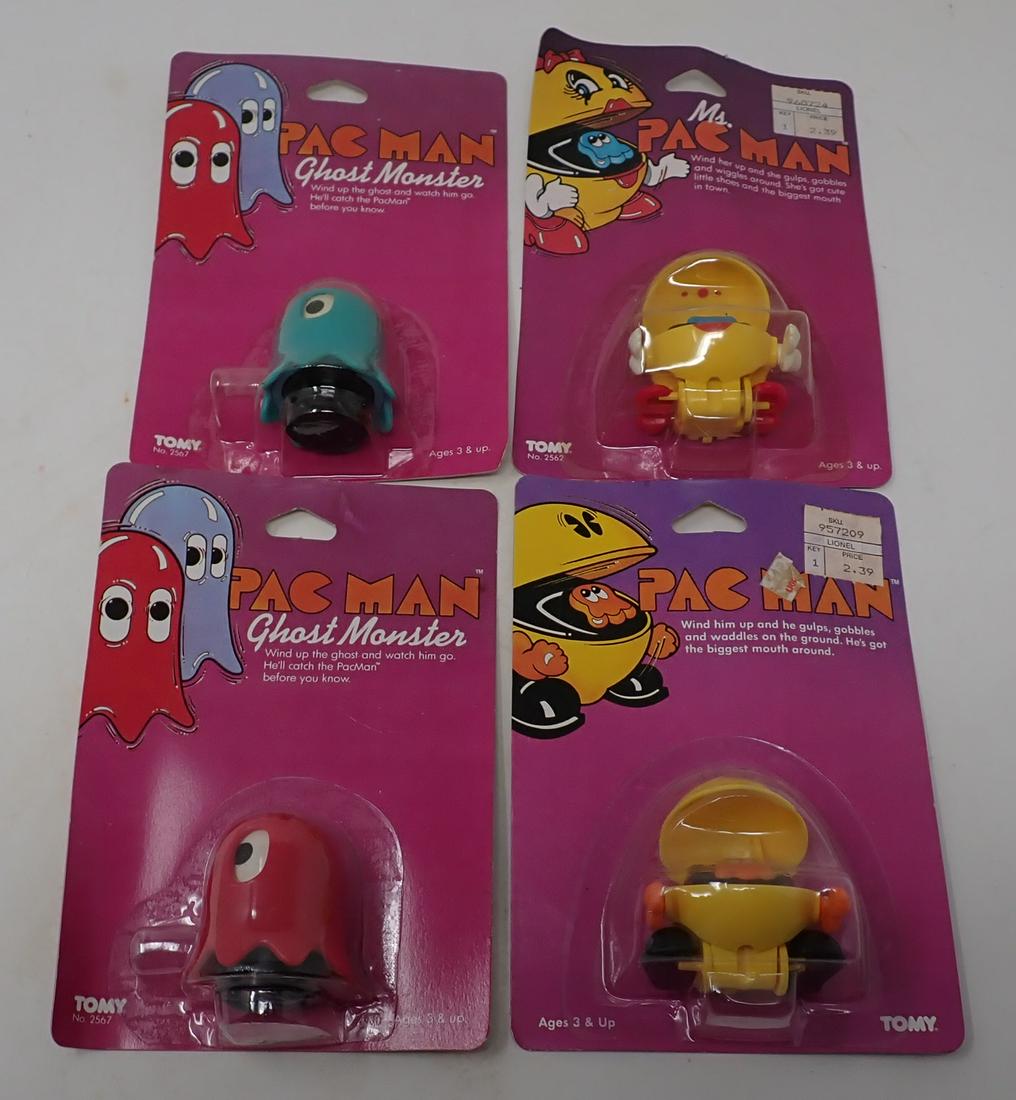 1982 Tomy Pac Man Wind Up Toys: In blister packs