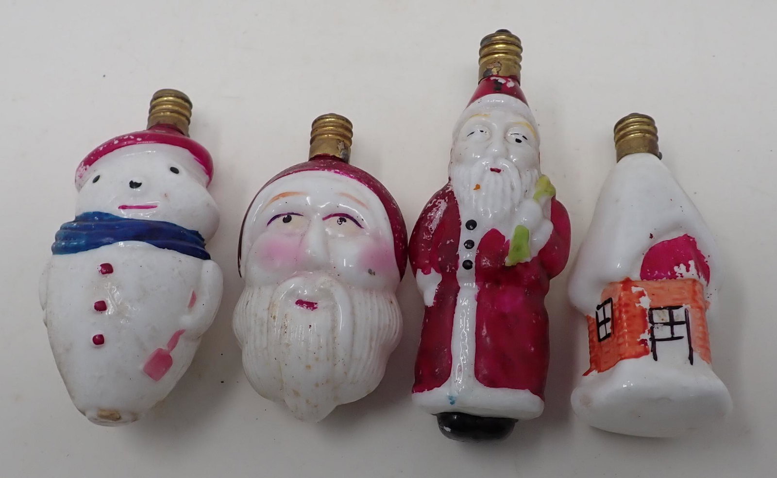 Santa Bear & House Christmas Bulbs: Longest is approx 4" long