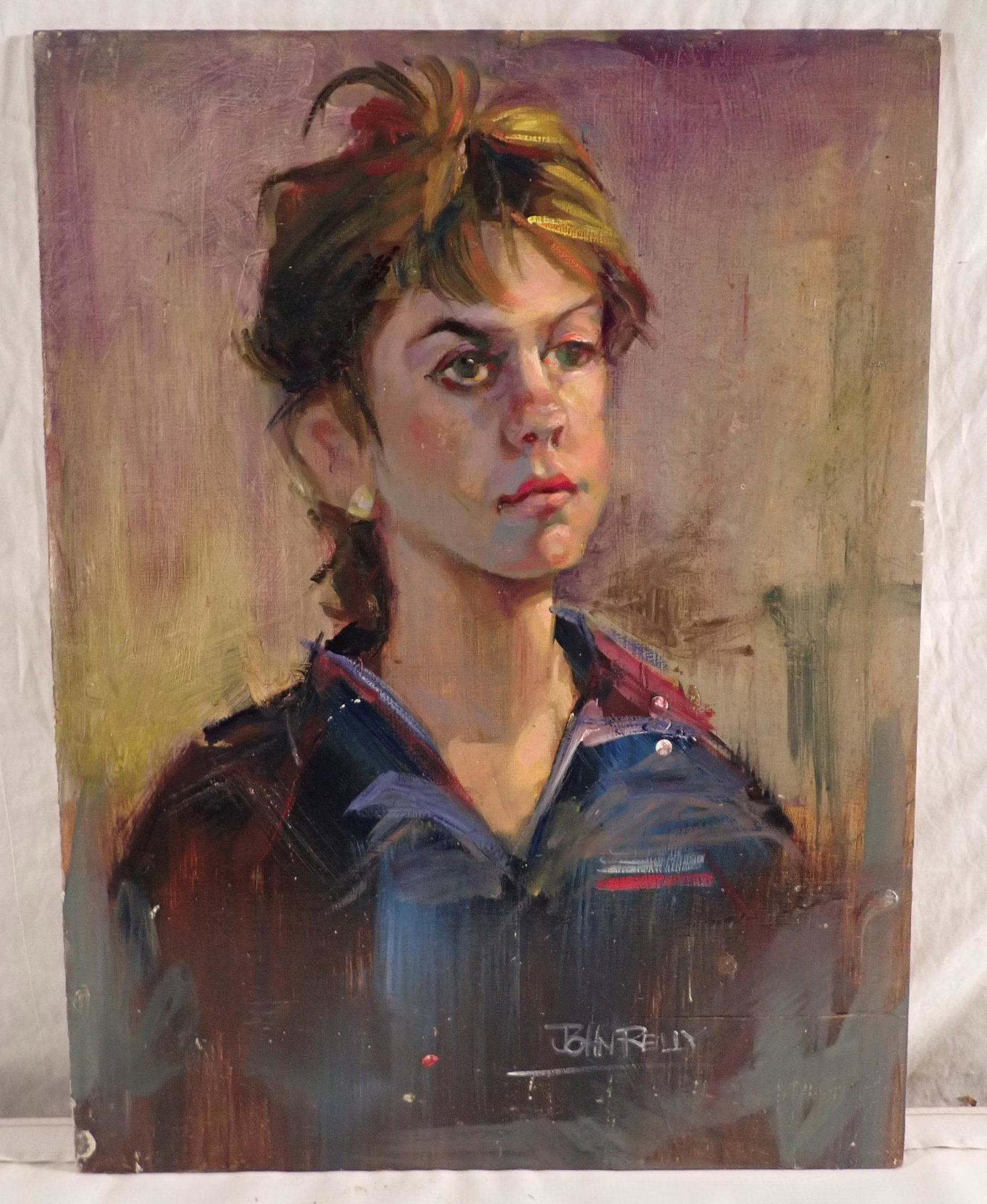 John Reilly Portrait Oil on Board Painting (1 of 4)