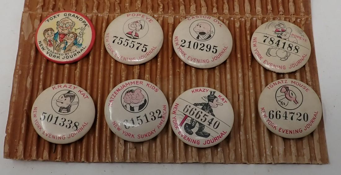 Popeye Castor Oyl Krazy Kat Pinbacks (1 of 7)