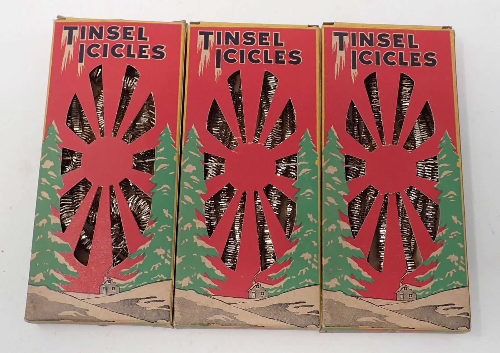 Antique Christmas Tinsel Icicles Decorations (1 of 3)
