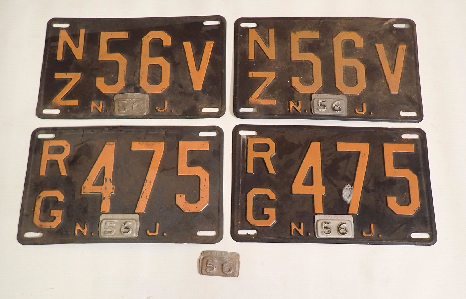 2 Pair of 1956 NJ License Plates (1 of 1)