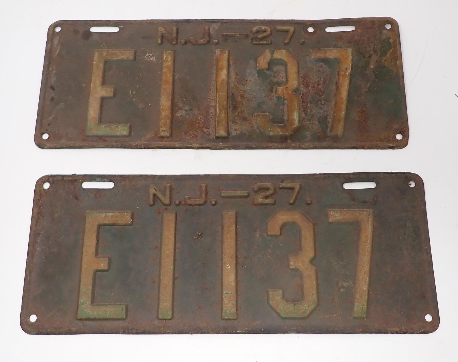 1927 New Jersey License Plates (1 of 1)